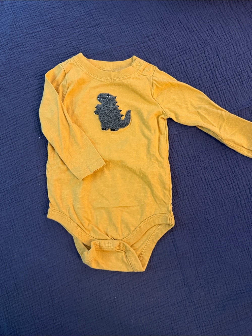 Garanimals Yellow Long-Sleeve Baby Bodysuit with Dino Applique